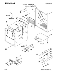 Cabinet Parts Diagram and Parts List for JUR248RWES00  Jenn-Air Refrigerator