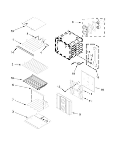 Internal Oven Parts Diagram and Parts List for JJW3830DS00  Jenn-Air Wall Oven