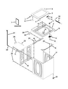 Top And Cabinet Parts Diagram and Parts List for 7MMVWC355DW0  Maytag Washer