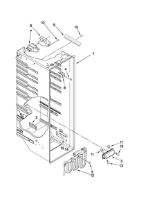 Refrigerator Liner Parts Diagram and Parts List for MSD2574VEM00  Maytag Refrigerator