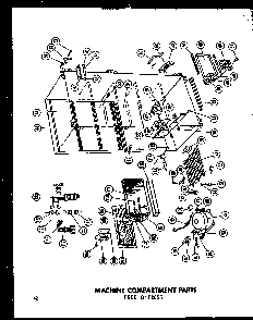 Machine Compartment Parts Diagram and Parts List for EU18F P60117-8W Amana Freezer