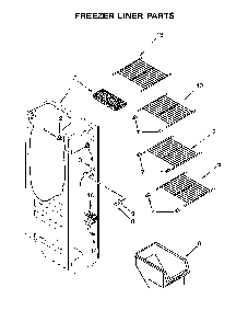 Freezer Liner Parts Diagram and Parts List for 10641179710  Kenmore Refrigerator