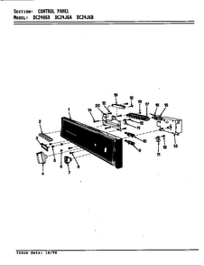 Control Panel Diagram and Parts List for DC24J6  Maytag Dishwasher