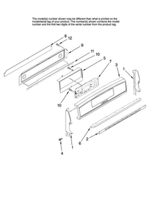 Control Panel Parts Diagram and Parts List for JGR8890ADP20  Jenn-Air Range