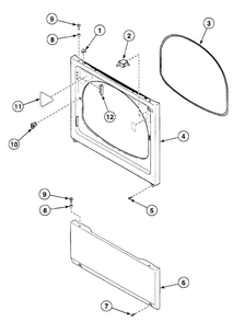 Front Panel Diagram and Parts List for SSEA17LJ  Speed Queen Dryer