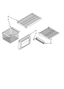 Freezer Shelf Parts Diagram and Parts List for JS42SEDUDB01  Jenn-Air Refrigerator