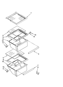 Refrigerator Shelf Parts Diagram and Parts List for MSD2542VEU01  Maytag Refrigerator