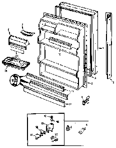Fresh Food Door Diagram and Parts List for JRT172RB MBJ21A Jenn-Air Refrigerator