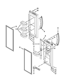 Refrigerator Door Parts Diagram and Parts List for JFX2597AEM2  Jenn-Air Refrigerator