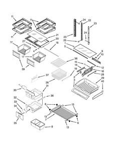 Shelf Parts Diagram and Parts List for JFC2290VEM2  Jenn-Air Refrigerator