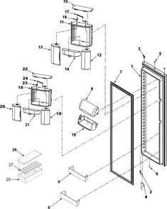 Refrigerator Door Diagram and Parts List for AC2225GEKB0  Amana Refrigerator