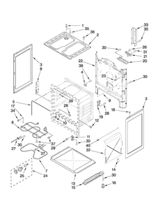 Chassis Parts Diagram and Parts List for MER5605WB0  Maytag Range