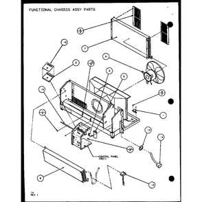 Functional Chassis Assy Parts 1 Diagram and Parts List for PTC12400EC P9872415R Amana Air Conditioner