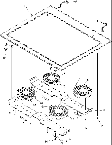 Main Top Diagram and Parts List for ARTSC8650E-P1130660NE  Amana Range