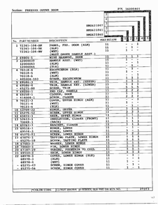 Freezer Outer Door Page 2 Diagram and Parts List for 621841  Admiral Refrigerator