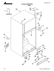Cabinet Parts Diagram and Parts List for 5VA1RXGFYW00  Amana Refrigerator