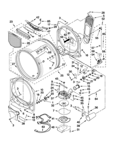 Bulkhead Parts Diagram and Parts List for 7MMGDB850WL1  Maytag Dryer