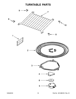 Turntable Parts Diagram and Parts List for MMV4205FB6  Maytag Microwave