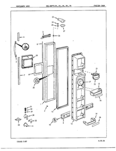 Part Location Diagram of 65951-6 Whirlpool Inner Door Panel