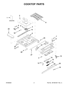 Cooktop Parts Diagram and Parts List for JGS1450FS1  Maytag Range