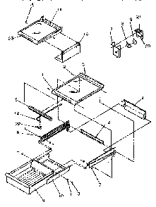 Cabinet Shelving Diagram and Parts List for TR21S4L-P1196102WL  Amana Refrigerator