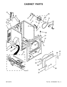 Cabinet Parts Diagram and Parts List for 7MMGDC300DW3  Maytag Dryer