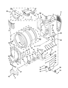 Bulkhead Parts Diagram and Parts List for MGD7000XG1  Maytag Dryer