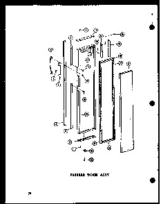 Freezer Door Assy Diagram and Parts List for SD19W-C-P60340-23WC  Amana Refrigerator