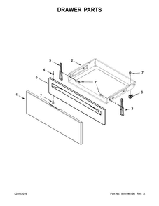 Drawer Parts Diagram and Parts List for YAES6603SFW0  Amana Range