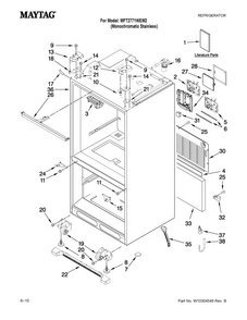 Cabinet Parts Diagram and Parts List for MFT2771WEM2  Maytag Refrigerator