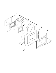 Door Parts Diagram and Parts List for JDS9860CDS00  Jenn-Air Range