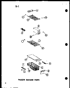 Freezer Interior Parts Diagram and Parts List for SRI22E-1-C-P74870-26WC  Amana Refrigerator