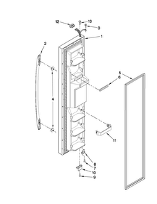 Freezer Door Parts Diagram and Parts List for MSF25D2EAS01  Maytag Refrigerator