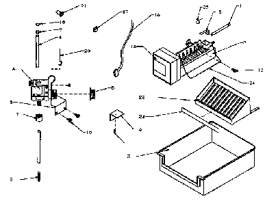 Add-on Ice Maker Assembly Diagram and Parts List for IC2-IC2-ASSEMBLY  Amana Ice Maker