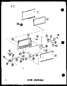 Door Assembly Diagram and Parts List for RC-10SD P75750-2M Amana Microwave