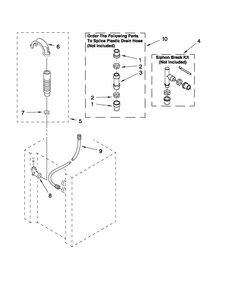 Water System Parts Diagram and Parts List for MET3800XW0  Maytag Washer Dryer Combo