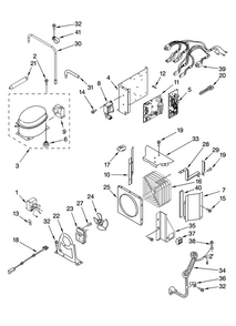 Upper Unit Parts Diagram and Parts List for JF42CXFXDB00  Jenn-Air Refrigerator