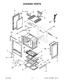 Chassis Parts Diagram and Parts List for AGR6603SFS3  Maytag Range