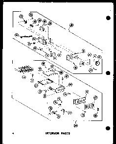Interior Parts Diagram and Parts List for RC7A-D P72651-2M Amana Microwave