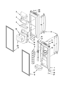 Refrigerator Door Parts Diagram and Parts List for MFI2067AES11  Maytag Refrigerator