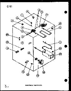 Bake Elements Diagram and Parts List for MRR-1000-P85514-4S  Amana Microwave Oven Combo