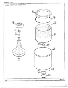 Tub Diagram and Parts List for 6747A77  Norge Washer
