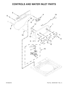 Part Location Diagram of W11116498 Whirlpool Washer Electronic Control Board