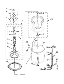 Basket And Tub Parts Diagram and Parts List for MVWC200BW0  Maytag Washer