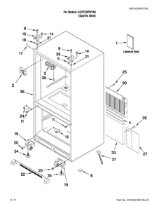 Cabinet Parts Diagram and Parts List for 5GFC20PRYA0  Maytag Refrigerator