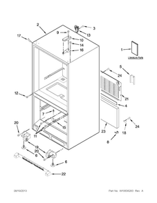 Part Location Diagram of W10325960 Whirlpool ENERGY GUIDE