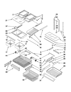 Shelf Parts Diagram and Parts List for MFD2562VEB9  Maytag Refrigerator