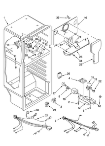 Liner Parts Diagram and Parts List for MTB1551EEW00  Maytag Refrigerator