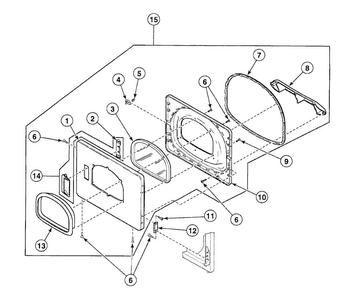 Door Assy Diagram and Parts List for SSEB17QJ  Speed Queen Dryer