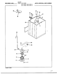 Water Carrying Parts Diagram and Parts List for 6430 LOT A REV B Norge Washer